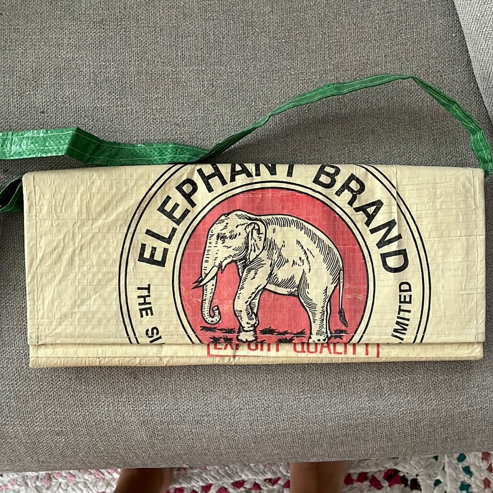 Clutch made from recycled materials